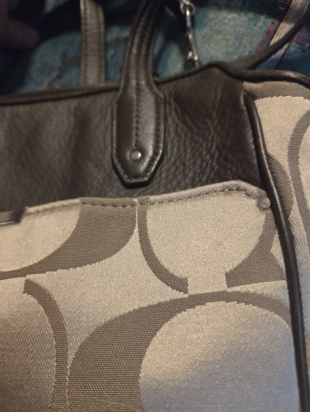 Coach Khaki and Chocolate Signature Satchel